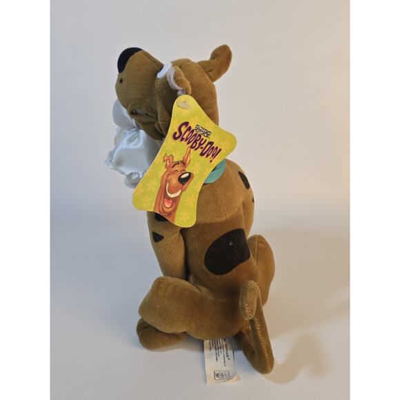Scooby Doo Gnarling Teeth Holding Ghost Plush Sitting 2002 Toy Network 10" - Picture 5 of 6